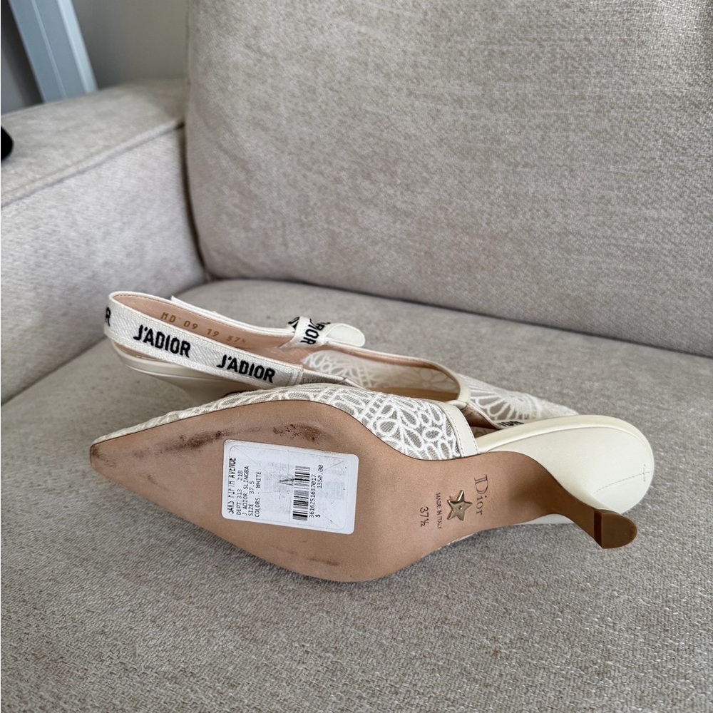 Dior J'Adior Cream Lace Slingback Heels ( authentic)